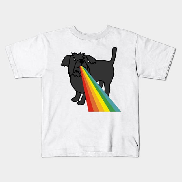 Animals with Rainbow Puke Puppy Dog Kids T-Shirt by ellenhenryart